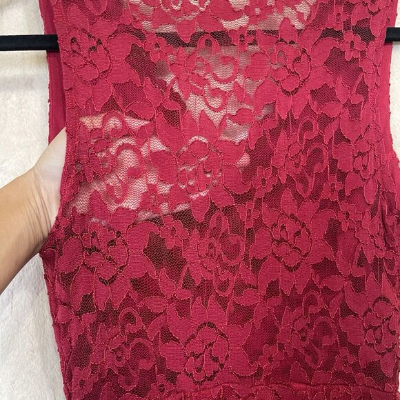 Urban Outfitters Kimchi Blue Red Lace Bodycon Dress‎ Sz Small Made In USA - Picture 11 of 14